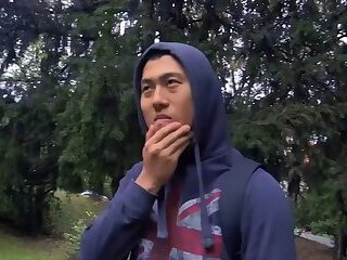 Czech & Asian Guy Public Sex